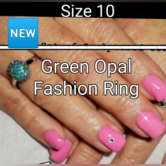 Opal Fashion Ring Silver Plated - Picture 6 of 13